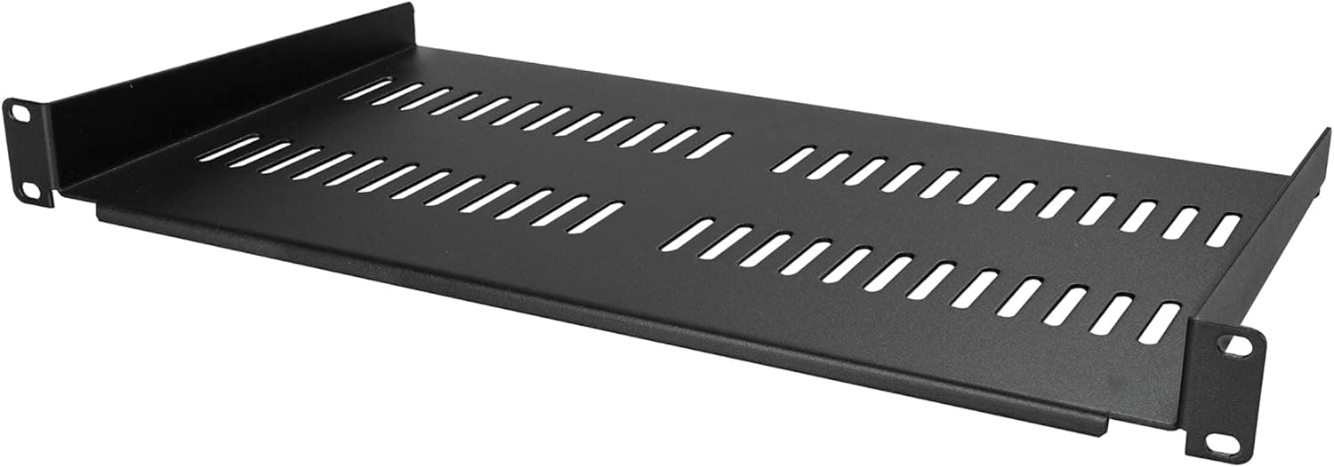 StarTech.com 1U Server Rack Shelf - Vented Rack Mount Cantilever Tray for 19" Network Rack & Cabinet, 44lb/20kg, 10" Deep (CABSHELFV1U)